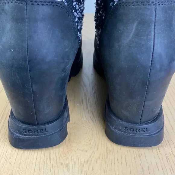 Sorel Women's 9 Joan of Arctic Lexie Wedge Snow Boots Black Tweed Winter Casual - Picture 6 of 8